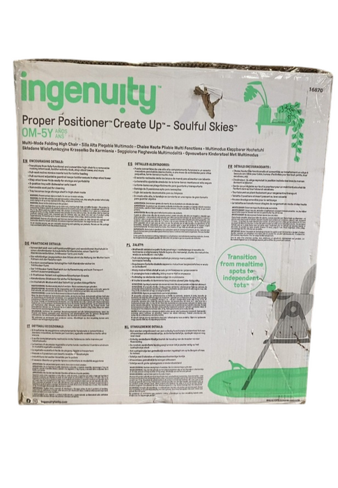 Shop Ingenuity Proper Positioner Deluxe High Chair, Soulful Skies at GoodBuy Gear