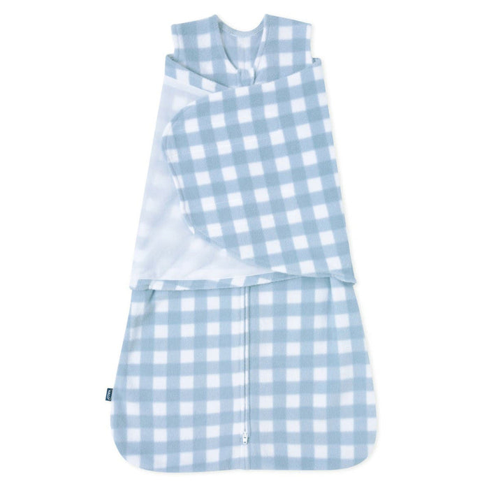 Halo Micro-Fleece Swaddle, Newborn, Gingham Blue