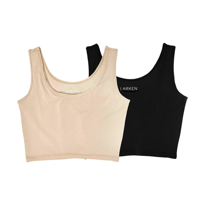 Shop Larken The Larken X Nursing Bra, Large, Black/ Sand, 2 pack at GoodBuy Gear