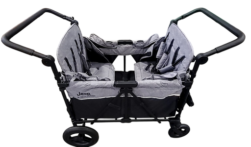 Shop Delta Children Jeep Deluxe Wrangler Wagon Stroller with Cooler Bag and Parent Organizer, Grey, 4 Seater at GoodBuy Gear