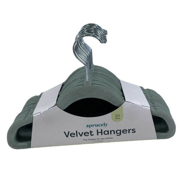 Shop Sprucely Velvet Hangers 20 Pack, Sage at GoodBuy Gear