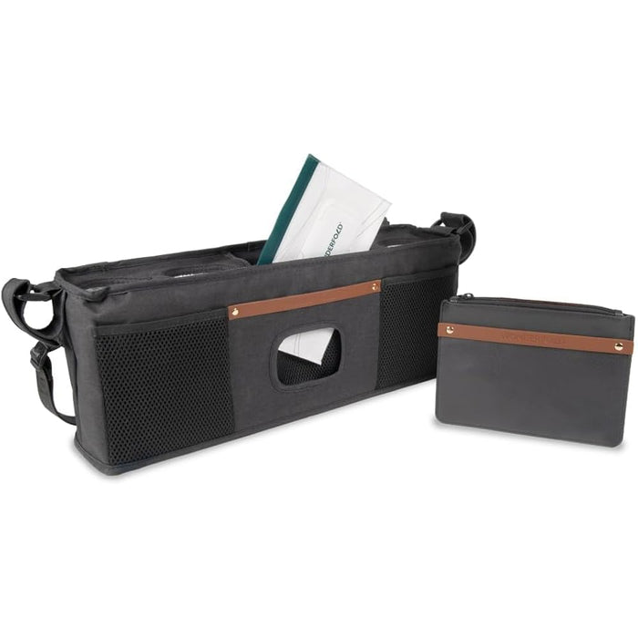 Shop Wonderfold Universal Parent Console Stroller Organizer with Insulated Cup Holders, Volcanic Black, 4 Seater at GoodBuy Gear