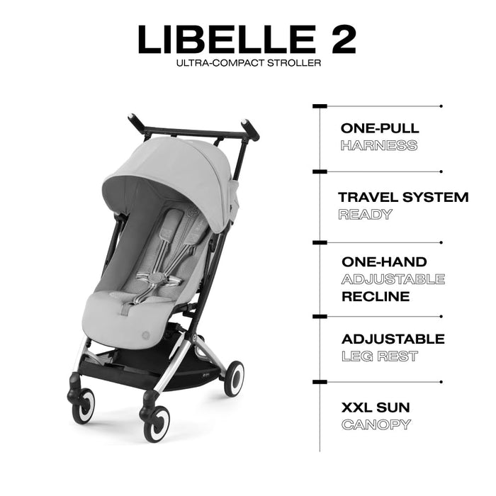Cybex Libelle 2 Compact Stroller, Fog Grey, 2024