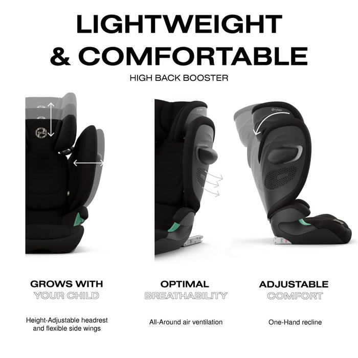 Cybex Solution G2 Folding High-Back Booster Seat, 2025, Moon Black