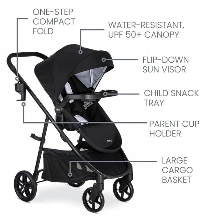 Britax Willow Brook Travel System, 2023, Onyx Glacier