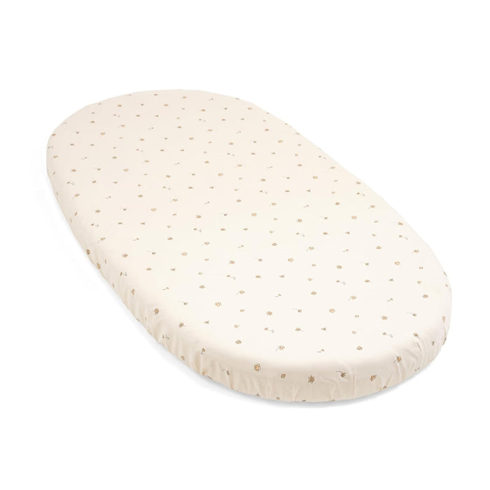 Stokke Sleepi Mini Fitted Sheet, V3, Flower Ecru