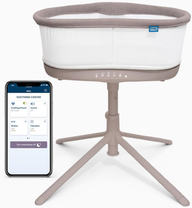 Halo BassiNest Connected Swivel Sleeper 3.0, Warm Grey