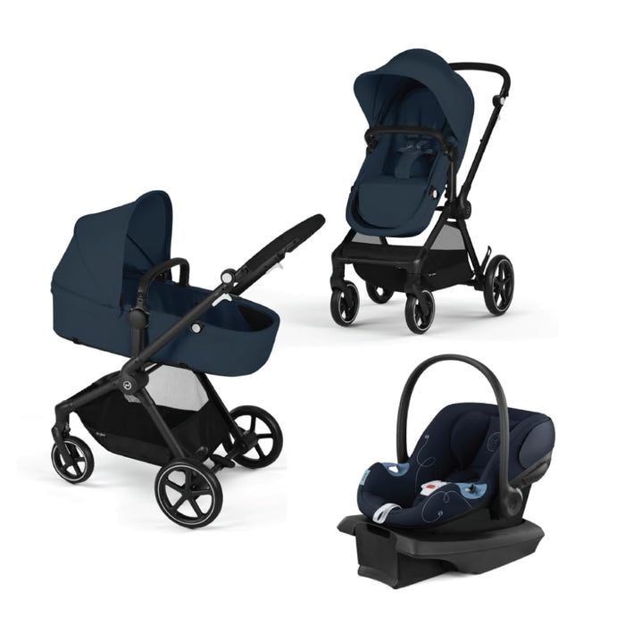Cybex Eos and Aton G Travel System, 2024, Black, Ocean Blue