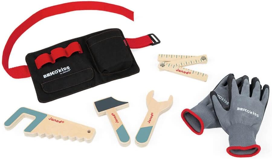 Shop Janod Brico'kids DIY Tool Belt and Gloves Set, J06475 at GoodBuy Gear