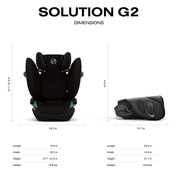 Cybex Solution G2 Folding High-Back Booster Seat, 2025, Moon Black