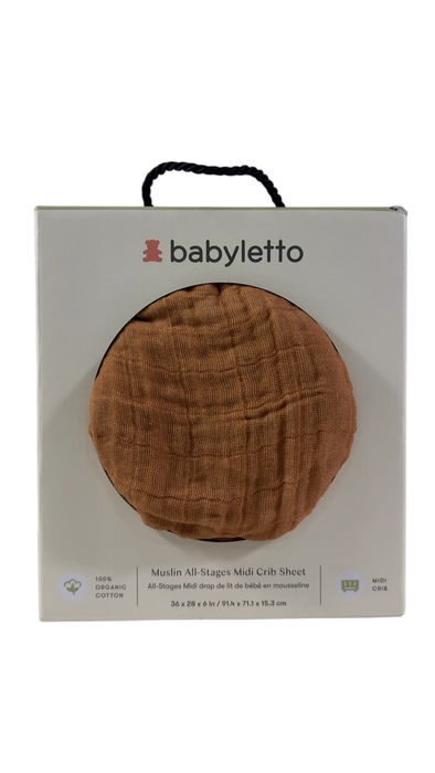 Shop Babyletto Muslin All-Stages Midi Crib Sheet, Burnt Sienna at GoodBuy Gear