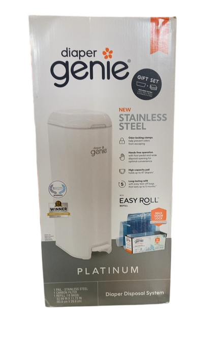 Shop Diaper Genie Platinum Pail Gift Set, Lily White at GoodBuy Gear