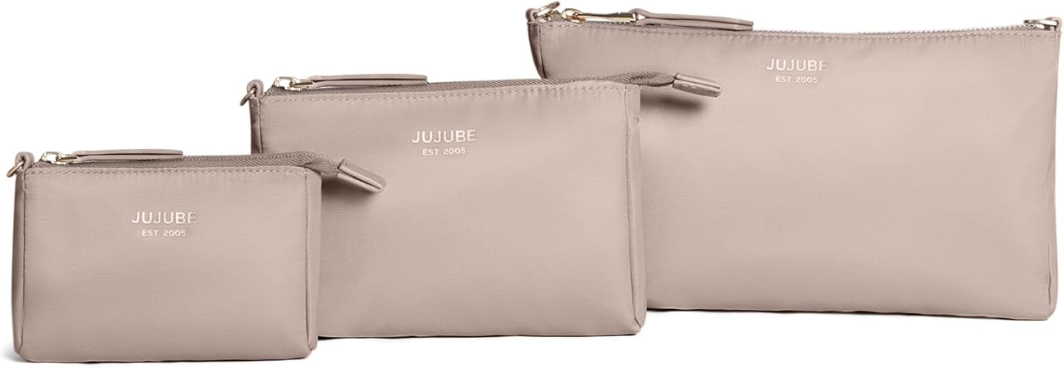 JuJuBe 3 Piece Pouch Set, Taupe