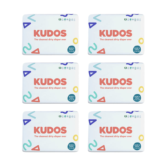 Kudos Diapers, White, Size 3, 180