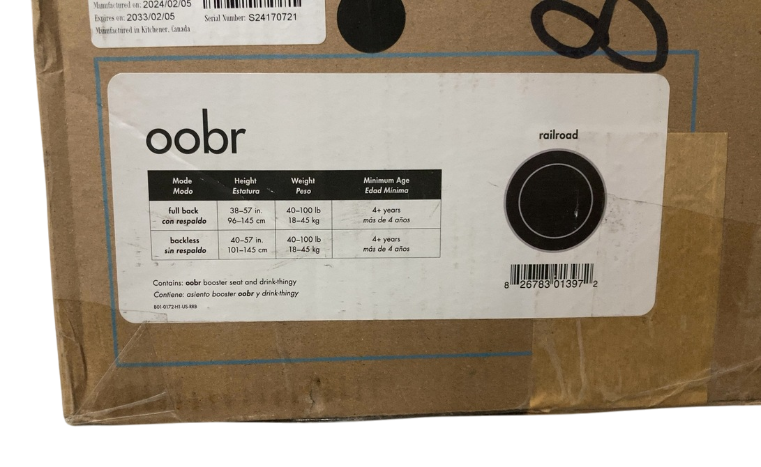 Shop Clek Oobr High Back Belt Positioning Booster, 2024, Railroad at GoodBuy Gear