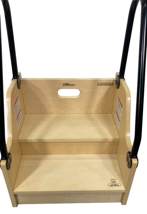 Shop Little Partners Reach-Up Kids Step Stool With Handles & Rails, Natural at GoodBuy Gear