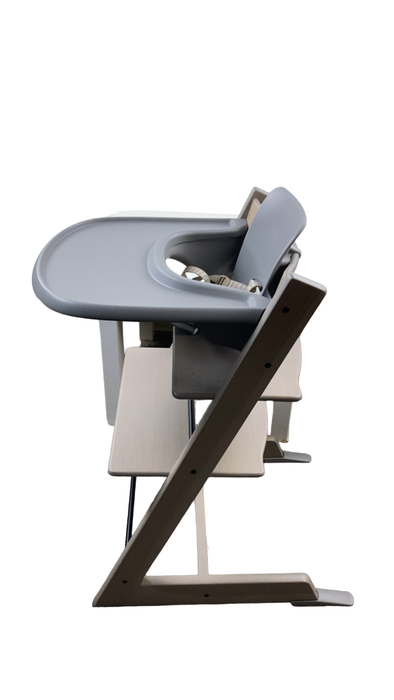 stokke tripp trapp storm grey Stokke Tripp Trapp High Chair with Baby Set and Tray, Greywash