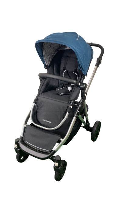 Shop Mockingbird Single to Double 2.0 Stroller, 2024, Sea, Silver With Black Leather, Windowpane at GoodBuy Gear