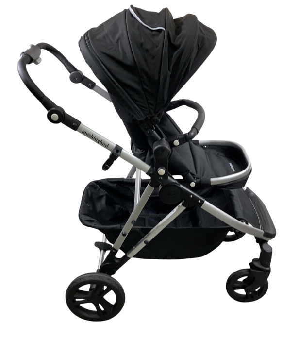 Shop Mockingbird Single to Double 2.0 Stroller, 2024, Black, Silver With Black Leather, Windowpane at GoodBuy Gear