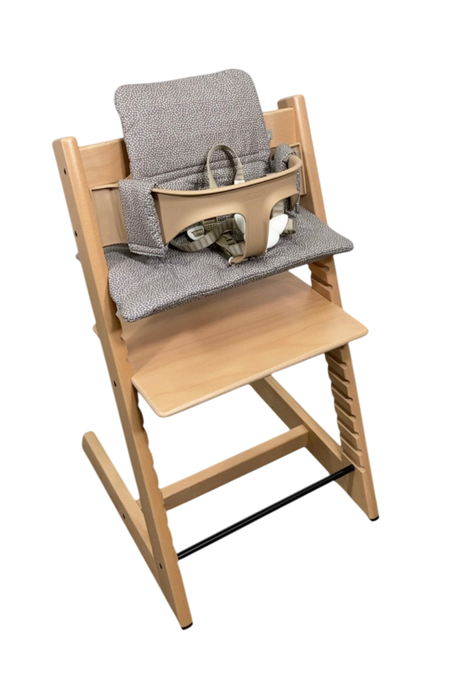 Stokke Tripp Trapp High Chair With Baby Set And Cushion, Natural, Dots Grey