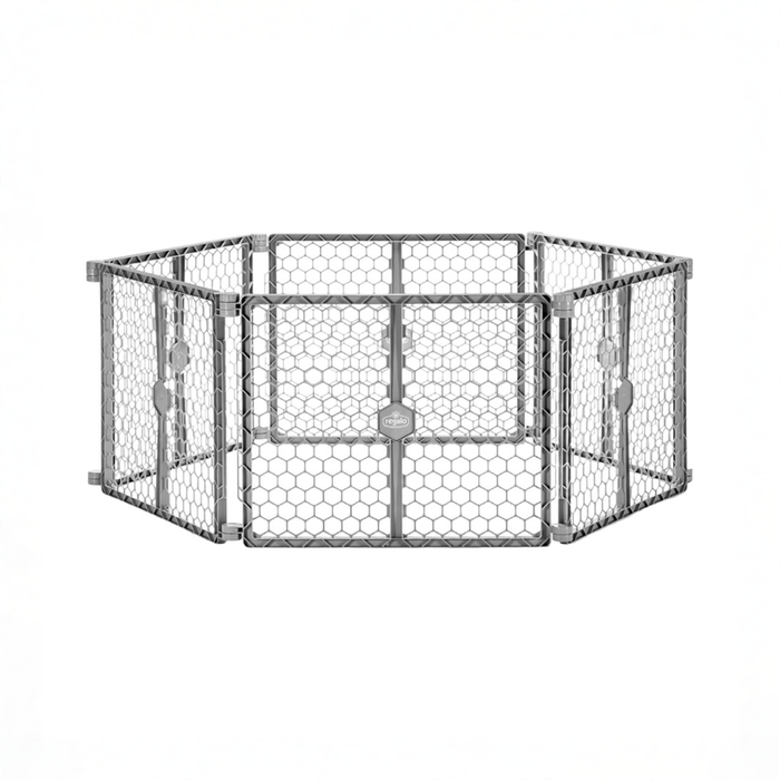 Shop Regalo 2-in-1 Plastic Play Yard and Safety Gate, Gray at GoodBuy Gear