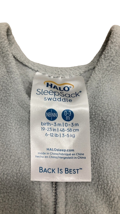 Shop Halo Micro-Fleece Swaddle, Gray, Newborn at GoodBuy Gear