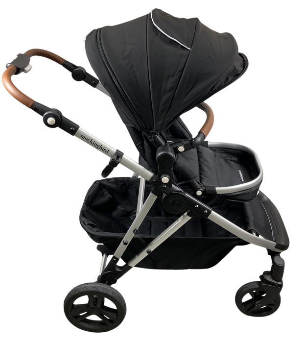 Shop Mockingbird Single to Double 2.0 Stroller, 2024, Black, Silver With Penny Leather, Windowpane at GoodBuy Gear