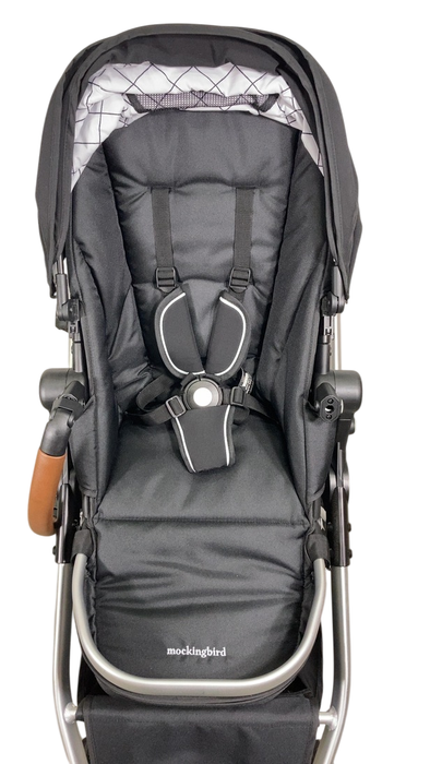 Shop Mockingbird Single to Double 2.0 Stroller, Black, Windowpane, Silver With Penny Leather, 2024 at GoodBuy Gear