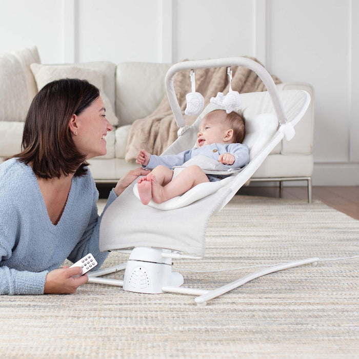 Baby Delight Alpine Wave Deluxe Bouncer With Motion, Driftwood Grey
