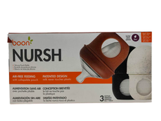 used Boon Nursh Bottles, 3 Pack, 4oz, Slow, Speckle