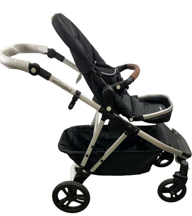 Shop Mockingbird Single to Double 2.0 Stroller, 2024, No Canopy, No Canopy, Silver With Penny Leather at GoodBuy Gear