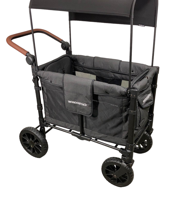 Wonderfold W2 Luxe Multifunctional Double Stroller Wagon, Volcanic Black, 2023