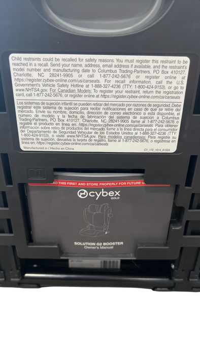 Shop Cybex Solution G2 Folding High-Back Booster Seat, Moon Black, 2025 at GoodBuy Gear