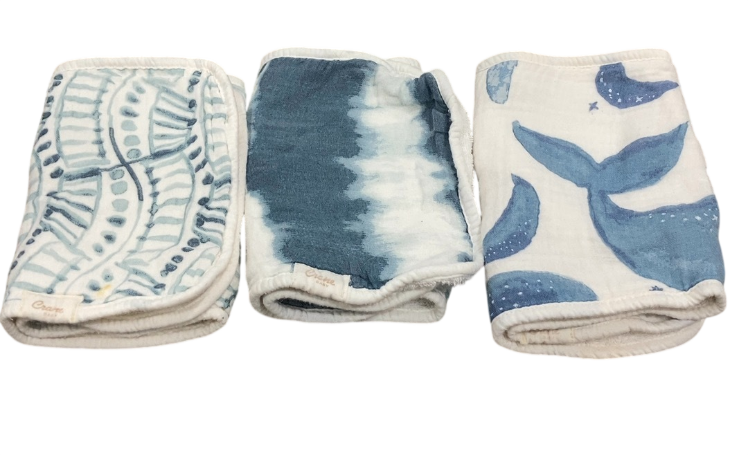 Shop Crane Baby Cotton Muslin Burp Cloth Set, Caspian at GoodBuy Gear