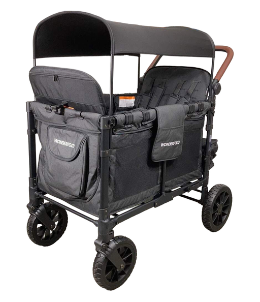 used Wonderfold W4 Luxe Quad Stroller Wagon, Volcanic Black, 2023