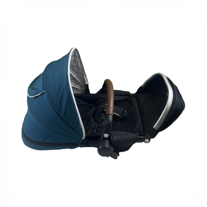 Shop Mockingbird 2nd Seat Kit with Extendable Canopy, Sea, Silver With Penny Leather, Windowpane at GoodBuy Gear