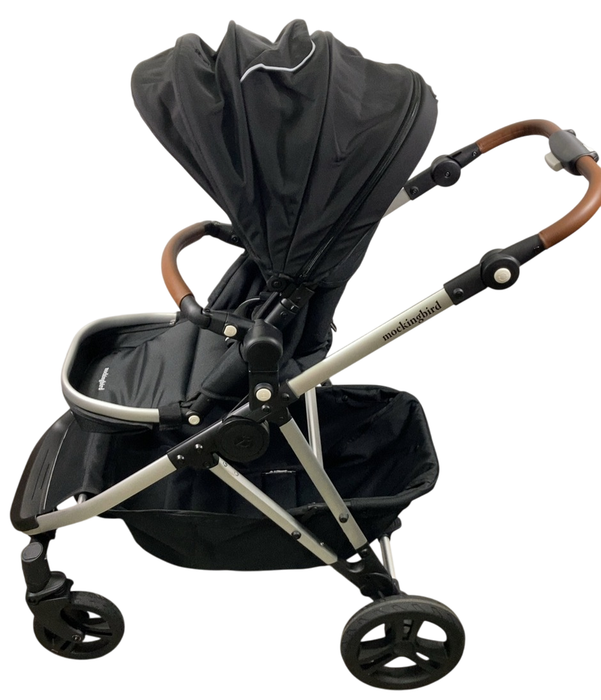 Shop Mockingbird Single to Double 2.0 Stroller, 2024, Black, Silver With Penny Leather, Windowpane at GoodBuy Gear
