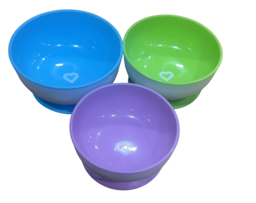 Shop Munchkin Stay Put Suction Bowls 3 Pack, Purple/blue/green at GoodBuy Gear