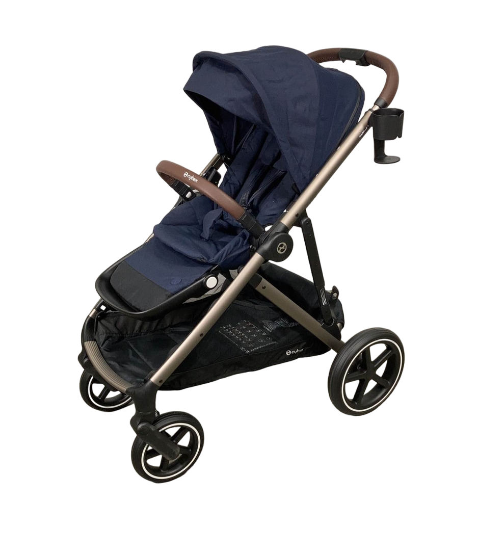 Cybex ベビーキャリー ネイビー Cybex MIOS 3 Stroller (One Box) - Matte Black / Black / Nautical