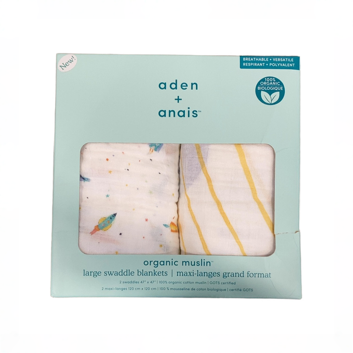 Shop Aden + Anais Essentials Cotton Muslin Swaddle (2 Pack), Space Orbit at GoodBuy Gear
