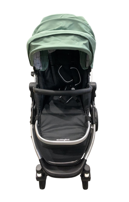 Shop Mockingbird Single 2.0 Stroller, Sage, Windowpane, Silver With Black Leather, 2025 at GoodBuy Gear