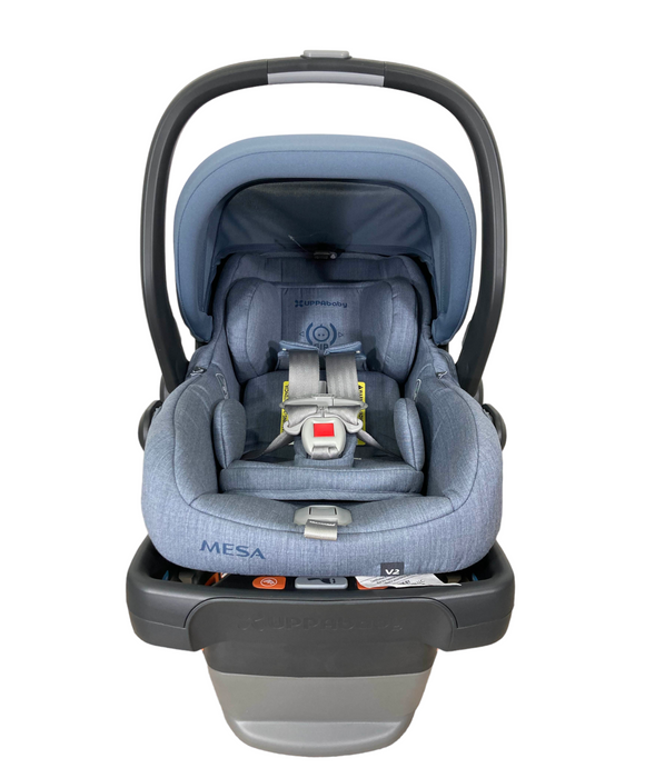 UPPAbaby MESA V2 Infant Car Seat, 2023, Gregory (Blue Melange Merino Wool)