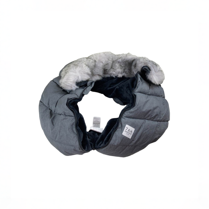 Shop 7 A.M. Enfant Tundra Car Seat Cocoon, Heather Grey Dark/Arctic Faux Fur at GoodBuy Gear