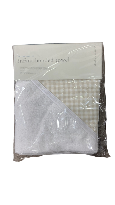 Shop Little Unicorn Infant Hooded Towel, Tan Gingham at GoodBuy Gear