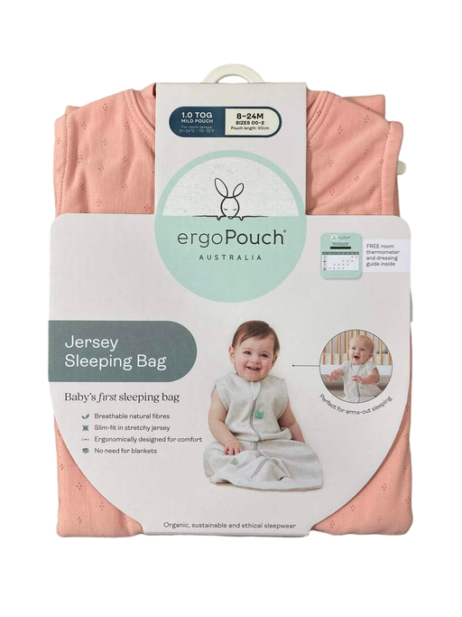 used ErgoPouch Jersey Sleeping Bag, 1.0 TOG, Berries, 8-24M