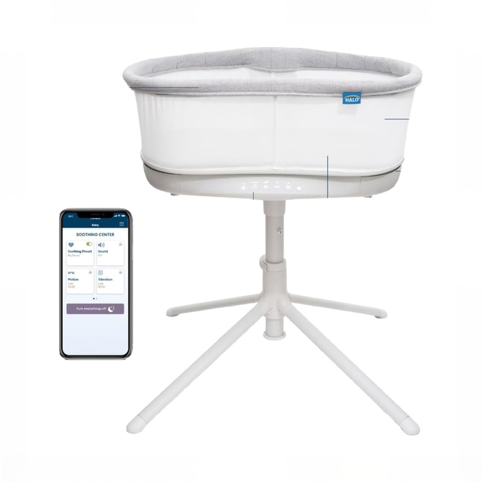 Shop Halo BassiNest Connected Swivel Sleeper 3.0, White/Grey at GoodBuy Gear