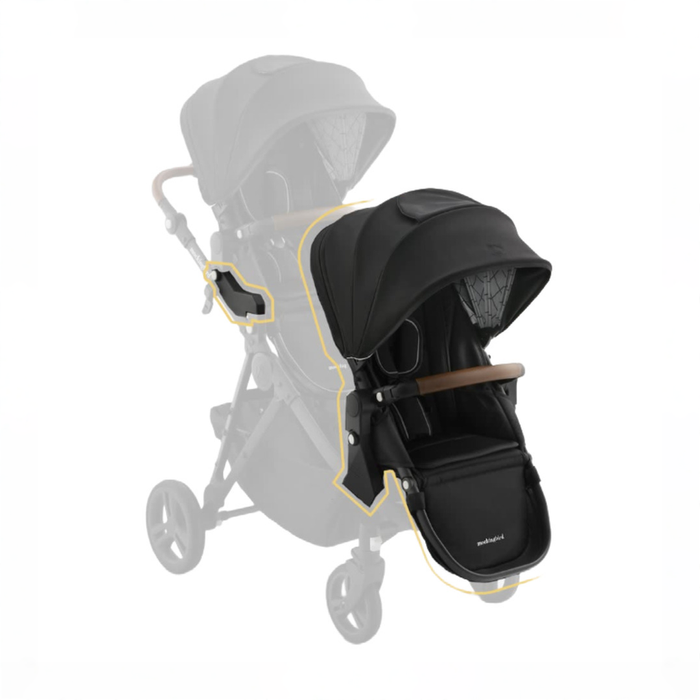 Shop Mockingbird 2nd Seat Kit 3.0, Black Windowpane, Charcoal with Penny Leather at GoodBuy Gear