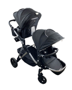 used Mockingbird Single to Double Stroller with 2nd Seat, 2023, Black, Watercolor Drops, Silver with Black Leather