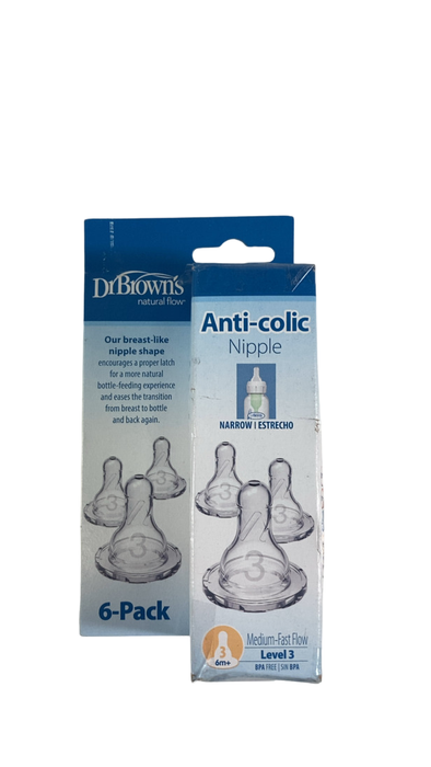 Shop Dr. Brown's Natural Flow Baby Bottle Nipples 6 Pack, Level 3, Narrow, Medium Flow at GoodBuy Gear