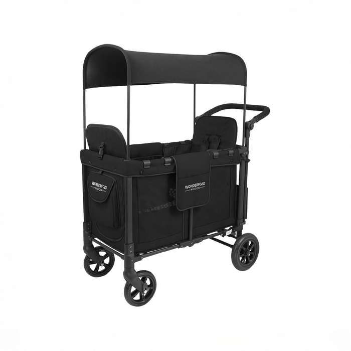 Shop Wonderfold W2 Multifunctional Double Stroller Wagon, 2025, Black, Plus Model at GoodBuy Gear